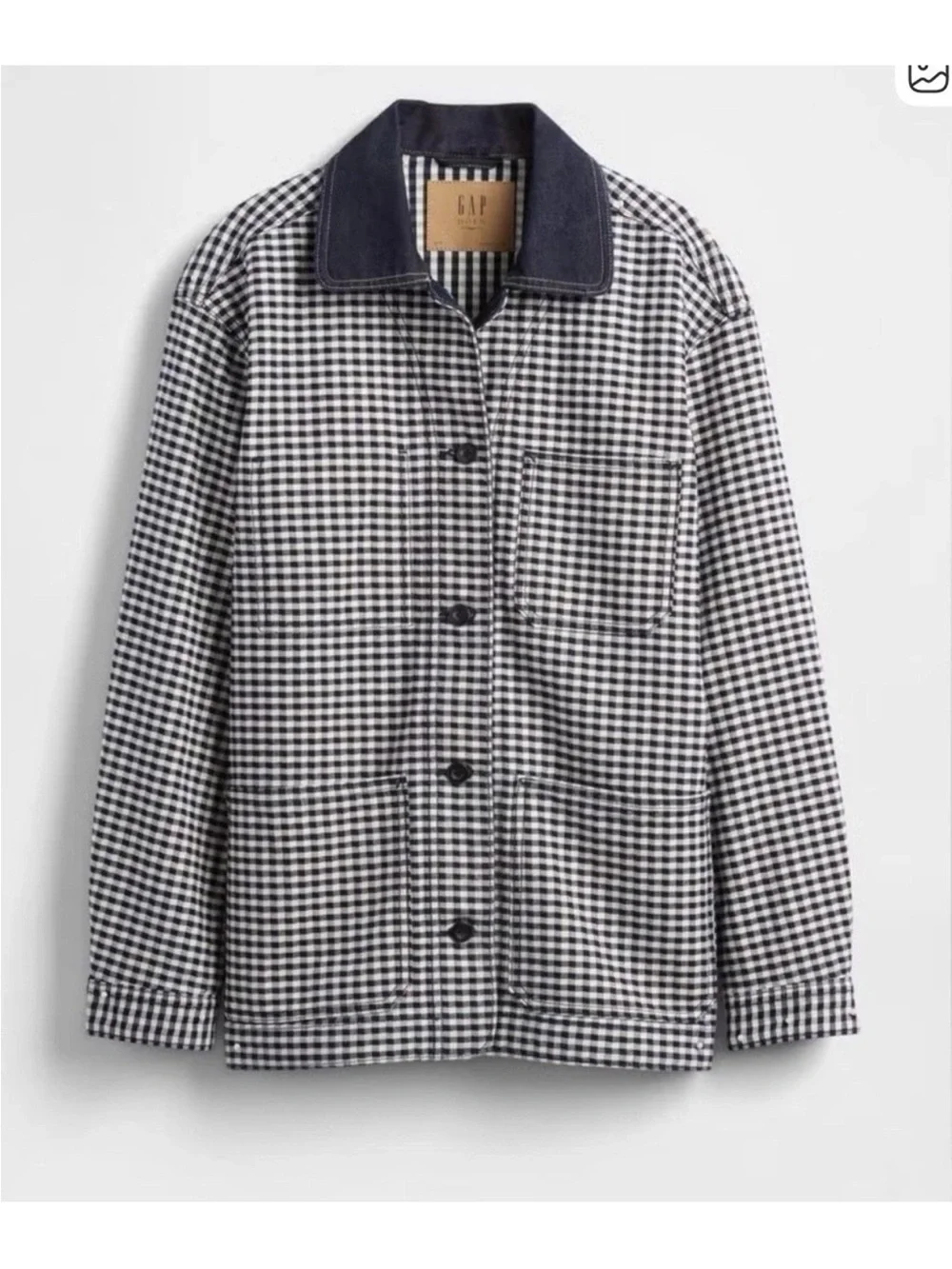 NWT size Small Gap × DÔEN Gingham Denim Jacket - Picture 1 of 7